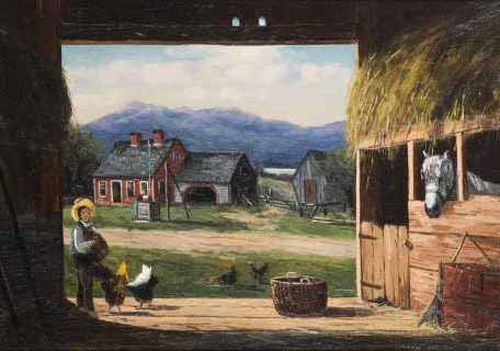 Mt Chocorua from old barn in Conway by Frank Henry Shapleig sold for $9,500